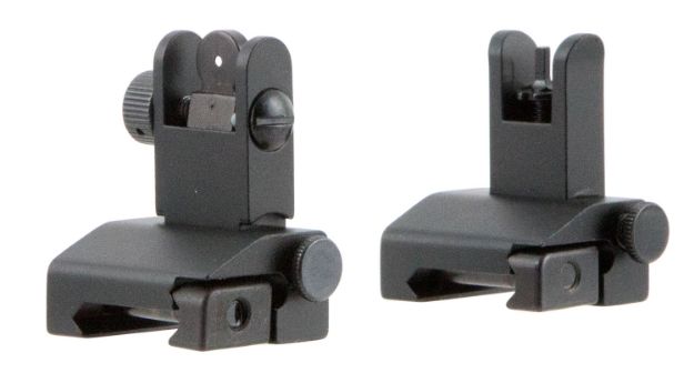 Picture of TacFire IS002 Pop Up Iron Sights/Spring Loaded  Black Anodized Flip Up for AR-Platform