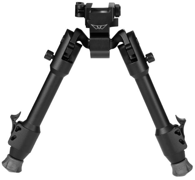 Picture of Warne 7901M Skyline Precision Bipod  made of Matte Black Aluminum with Picatinny Rail Attachment Type, Rapid Leg Deployment, 22 Degree Cant, 44 Degree Pan & 6.90-9.10" Vertical Adjustment