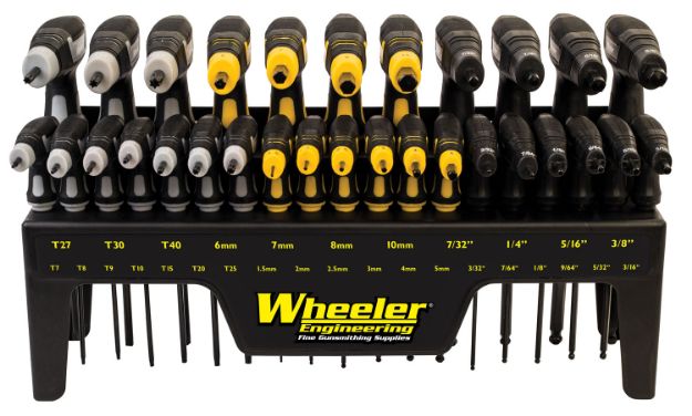 Picture of Wheeler 1081957 SAE/Metric Hex & Torx P-Handle Set Black Rubber Handle 30 Pieces