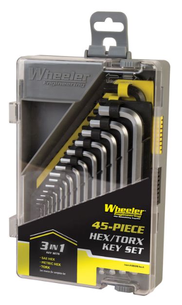 Picture of Wheeler 1081959 SAE/Metric Hex & Torx Key Set Silver Steel 45 Pieces