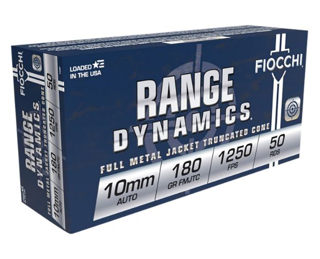 Picture of Fiocchi 10AP Range Dynamics  10mmAuto 180gr Full Metal Jacket Truncated Cone 50 Per Box/10 Case