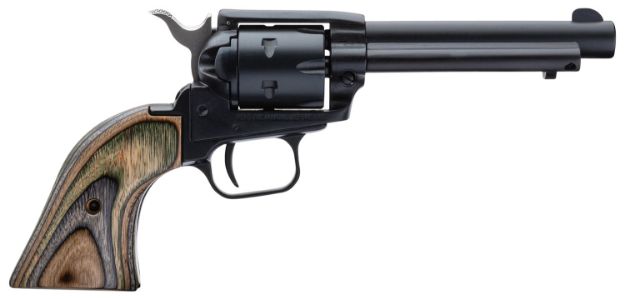 Picture of Heritage Mfg RR22CH4 Rough Rider  22 LR 6 Shot, 4.75" Black Oxide Steel Barrel, Simulated Case Hardened Zinc Alloy Frame, Black Oxide Cylinder, Camo Laminate Grip, Manual Safety, Exposed Hammer