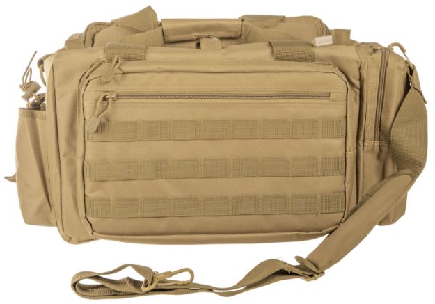 Picture of NcStar CVCRB2950T VISM Competition Range Bag with Padded Side Pockets, Lockable Zippers, Mag Pockets, Large D-Rings, Wide Padded Shoulder Strap & Tan Finish