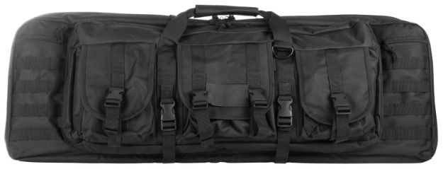 Picture of NcStar CVDC2946B36 VISM Double Carbine Case Black PVC Nylon w/ Foam Padding Lockable Zippers Pockets & MOLLE Webbing