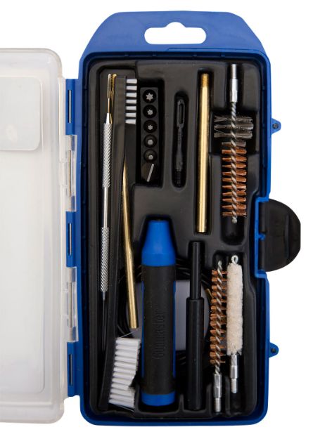 Picture of DAC GM308AR GunMaster Cleaning Kit 308 Win Rifle/17 Pieces Black/Blue