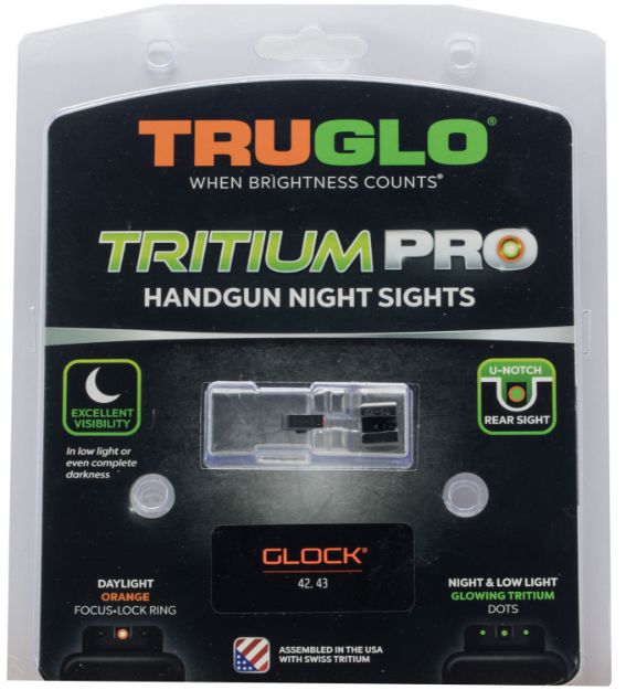 Picture of TruGlo TG231G1AC Tritium Pro  Black | Green Tritium Orange Outline Front Sight Green Tritium Rear Sight