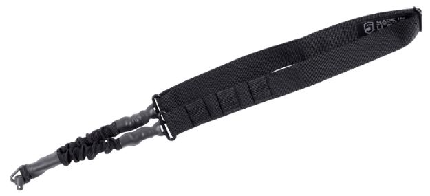 Picture of Phase 5 Weapon Systems SLGQD Single Point Sling with QD Swivel Adjustable Bungee Black Nylon Strap with Elastic Shock-Cord for Rifle/Shotgun