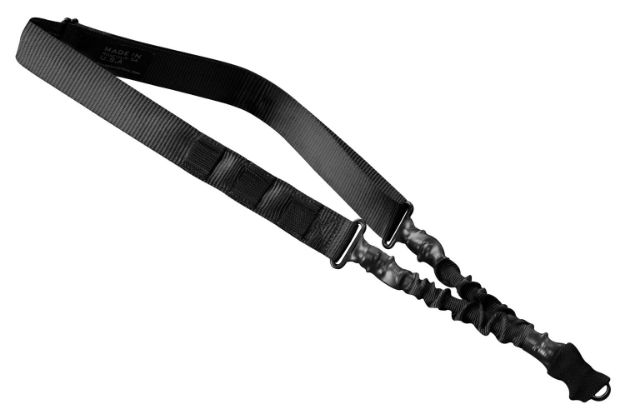 Picture of Phase 5 Weapon Systems SLGBLK Single Point Sling Adjustable Bungee Black Nylon Strap w/Elastic Shock-Cord for Rifle/Shotgun