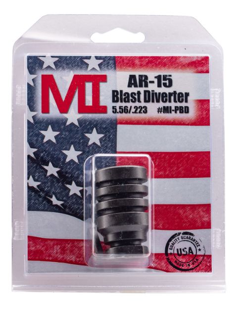 Picture of Midwest Industries MIPBD Blast Diverter  Black Phosphate Steel with 1/2"-28 tpi Threads, 1.75" OAL & 1.09" Diameter for 223 Rem, 5.56x45mm NATO AR-Platform