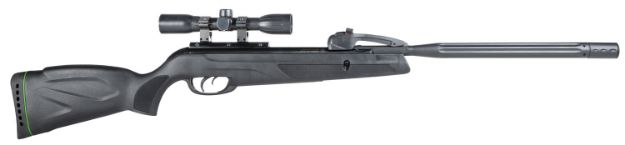 Picture of Gamo 611006875554 Swarm Whisper Gas Piston 22 Pellet 10rd Black Fluted/Rifled Barrel, Black Receiver Fixed All Weather Stock Scope 4x32mm