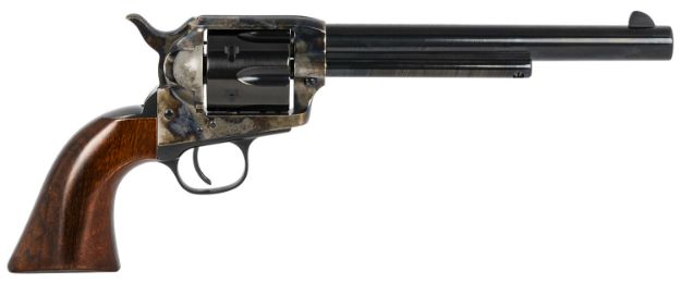 Picture of Taylors & Company 550911 1873 Cattleman SAO 38-40 Win Caliber with 7.50" Blued Finish Barrel, 6rd Capacity Blued Finish Cylinder, Color Case Hardened Finish Steel Frame & Walnut Navy Size Grip