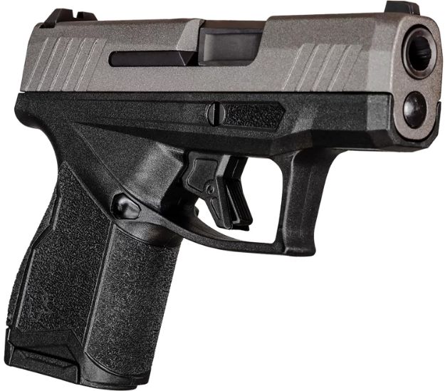 Picture of Taurus 1-GX4M93C GX4 Micro-Compact 9mm Luger Caliber with 3.06" Barrel, 11+1 Capacity, Black Finish Frame, Serrated Tungsten Gray Cerakote Steel Slide &  Interchangeable Backstrap Grip Includes 2 Mags