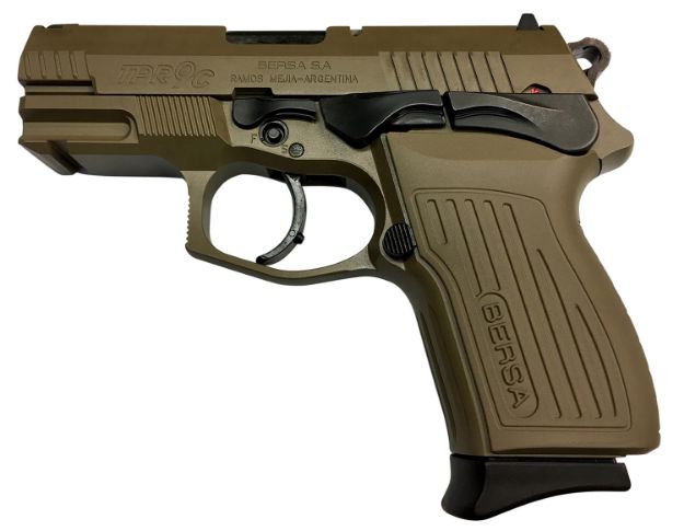 Picture of Bersa TPR9CFDE TPRC  Sports South Exclusive 9mm Luger 13+1, 3.50" Black Steel Barrel, Flat Dark Earth Serrated Steel Slide & Aluminum Frame w/Picatinny Rail, Ambidextrous