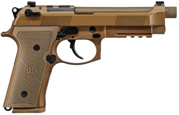 Picture of Beretta USA JS92M9A4M15 M9A4  9mm Luger 5.10" Barrel 15+1, Flat Dark Earth Cerakote Polymer Frame, Serrated Steel Optic Cut Slide, Polymer Grip & Decocker Safety