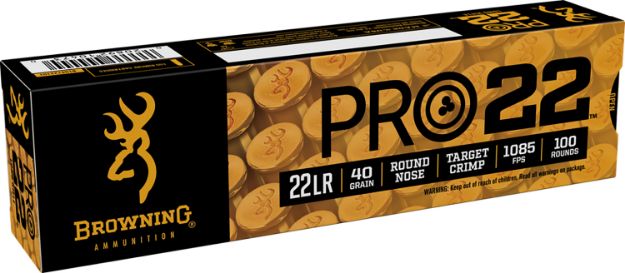 Picture of Browning Ammo B194122101 Pro22  22LR 40gr Lead Round Nose 100 Per Box/20 Case