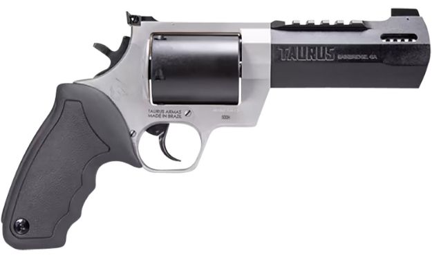 Picture of Taurus 2500055RH Raging Hunter  Large Frame 500 S&W Mag 5rd 5.12" Matte Black Ported/Target Crown Barrel, Matte Black Oxide Cylinder, Matte Stainless Stainless Steel Frame, Black Rubber Grip