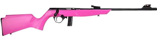 Picture of Rossi  RB22  Compact 22 LR 10+1, 16" Matte Black Button Rifled Free Floating Steel Barrel, Matte Black Stainless Steel Receiver, Pink Monte Carlo Stock, Right Hand