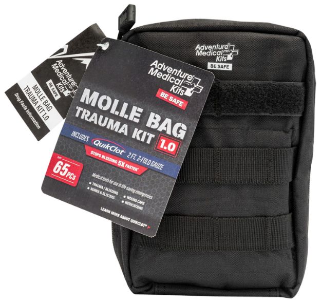 Picture of Adventure Medical Kits 20640299 MOLLE Bag Trauma Kit 1.0 Treats Injuries/Illnesses Black