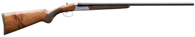 Picture of Charles Daly 930340 500  Full Size 20 Gauge Break Open 3" 2rd 26" Gloss Blued Side By Side Barrel, Silver Engraved Stainless Steel Receiver, Checkered Oiled Walnut Stock