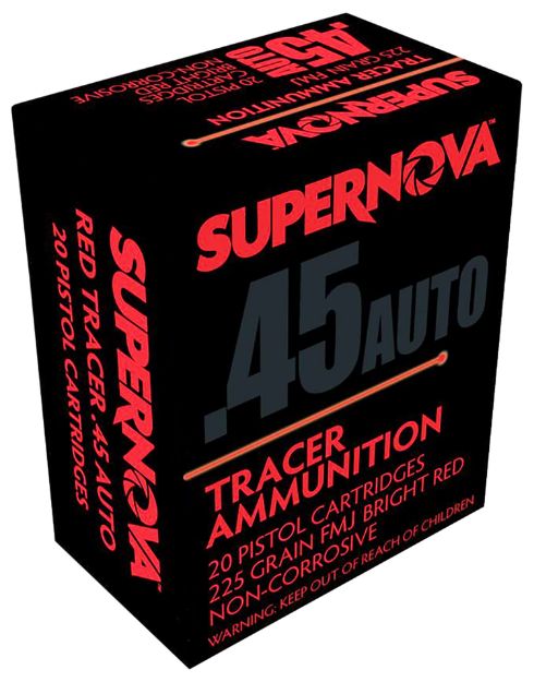 Picture of Supernova PMSN45ACR Red Tracer Non Corrosive 45ACP 225gr Full Metal Jacket 20 Per Box/50 Case