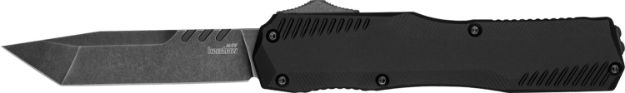 Picture of Kershaw 9000T Livewire  Automatic 3.30" OTF Tanto Plain Black DLC CPM MagnaCut Steel Blade, Black Anodized Aluminum Handle, Includes Pocket Clip