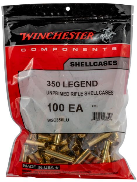 Picture of Winchester Ammo WSC350LU Unprimed Cases  350Legend Rifle Brass 100/Bag