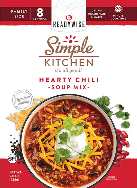 Picture of ReadyWise RWSK05064 Simple Kitchen Hearty Chili 8 Servings Per Pouch, 6 Per Case