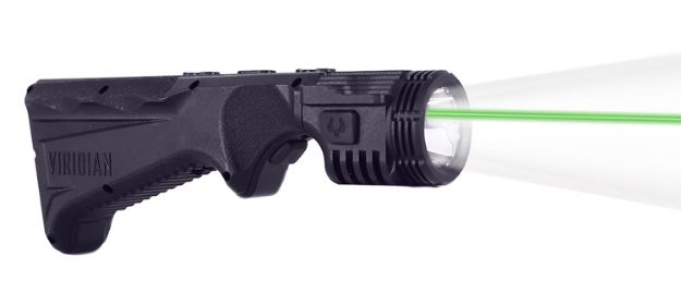 Picture of Viridian 912-0090 4LUX 2K  Grip Light with Green Laser  Black 2000 Lumens White LED/Green Laser