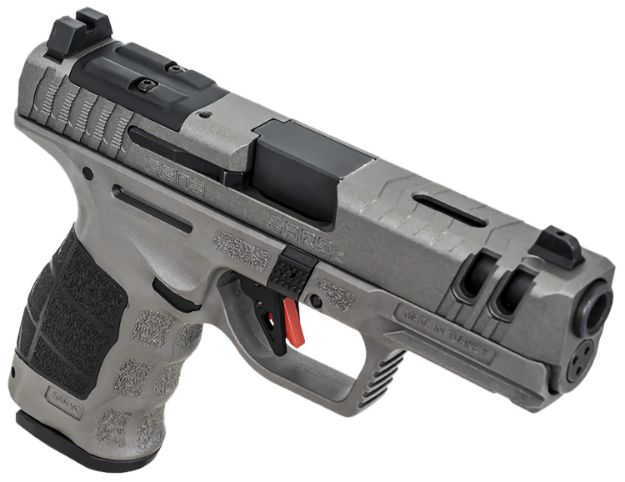 Picture of SAR USA SAR9CG3PT SAR9 C Gen3 Compact Frame 9mm Luger 15+1 4" Black Steel Barrel, Platinum Gray Steel Slide, Platinum Gray Polymer Frame w/Picatinny Rail, Black Interchangeable Backstrap Grip