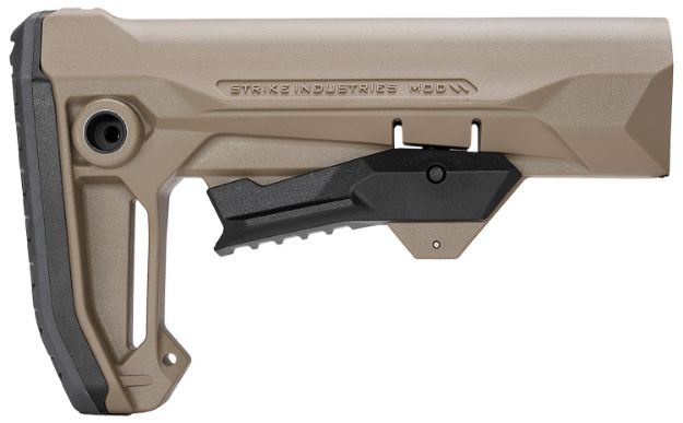 Picture of Strike Industries STRIKEESMOD2FDE MOD2 Rifle Stock FDE Polymer Compatible w/ AR Style Buffer Tubes