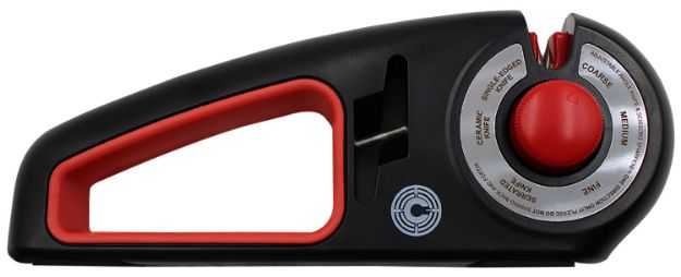 Picture of Caliber Gourmet CBGKS1 Knife Sharpener Adjustable Black/Red, Carbide/Ceramic Sharpener