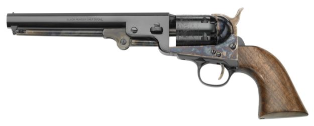 Picture of Pietta PF51CHS36712 1851 Navy London 36 Cal 6rd 7.50" Blued Octagon Barrel, Blued Cylinder, Color Case Hardened Steel Frame, Walnut Grip, Exposed Hammer