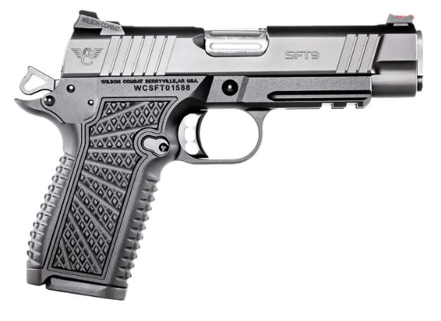 Picture of Wilson Combat SFT9CMR42 SFT9 Compact 9mm 15+1 4.25" Lightrail Black Armor-Tuff Stainless Steel