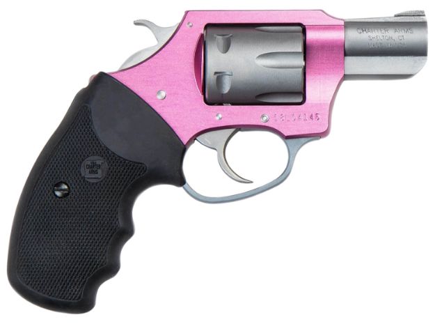 Picture of Charter Arms 52230 Pathfinder Lite Pink Lady Small 22 LR, 8 Shot 2" Matte Stainless Steel Barrel & Cylinder, Pink Aluminum Frame w/Black Finger Grooved Rubber Grip, Exposed Hammer