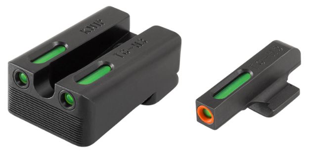 Picture of TruGlo TG13KM1PC TFX Pro  Black | Green Tritium & Fiber Optic Orange Outline Front Sight Green Tritium & Fiber Optic Rear Sight