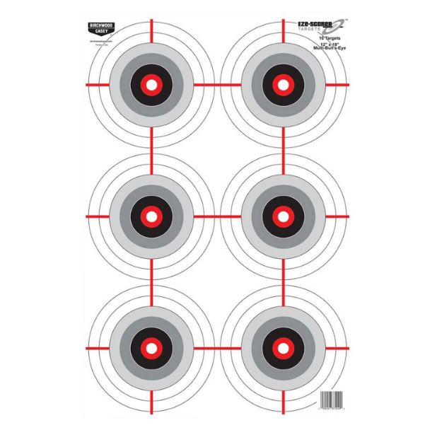 Picture of Birchwood Casey 37209 EZE-Scorer  Bullseye Paper Universal 12" x 18" Black/White 10 Pk.