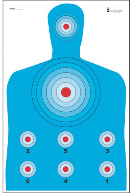 Picture of Action Target PRCQ1100 Qualification High Visibility Fluorescent Silhouette Paper 23" x 35" Blue/Red 100 Per Box