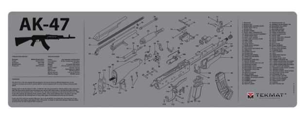 Picture of TekMat TEKR36AK47GY AK-47 Cleaning Mat AK-47 Parts Diagram 12" x 36"