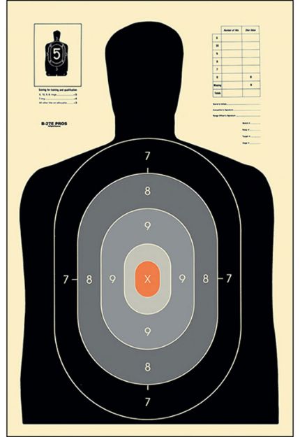 Picture of Action Target B27EPROS100 Qualification Pros Silhouette Paper Hanging 23" x 35" Black/Gray/White 100 Per Box