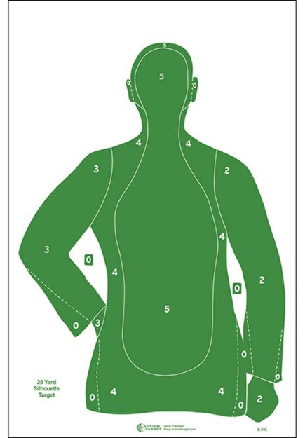 Picture of Action Target B21EGREEN100 Qualification  Silhouette Paper Hanging 23" x 35" Green 100 Per Box