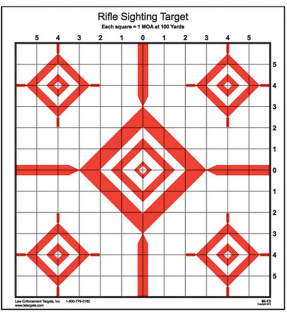 Picture of Action Target SI13100 Sighting Advanced Rifle Diamond Paper 100 yds Rifle 14" x 15" Red/White 100 Per Box