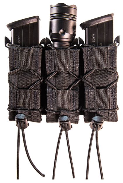 Picture of High Speed Gear 11PT03BK TACO Mag Pouch Triple Black Nylon MOLLE Belts 2" Wide Compatible w/ Pistol