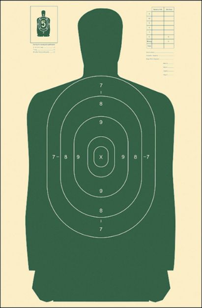 Picture of Action Target B27SGREEN100 Qualification Standard Silhouette Paper Hanging 24" x 45" Green/White 100 Per Box