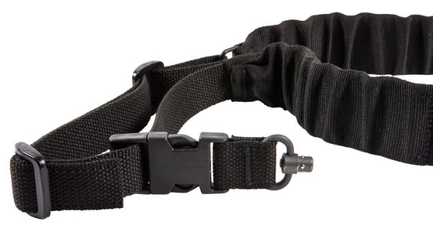 Picture of Blue Force Gear UDC200BGPBBK UDC Sling made of Black Cordura with 35"-55" OAL, 2" W, Padded Bungee Single-Point Design & Push Button Adaptor for AR Platform