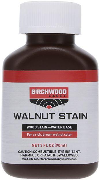 Picture of Birchwood Casey 24123 Walnut Wood Stain Water-Based 3 oz. Bottle