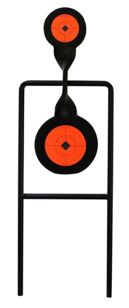 Picture of Birchwood Casey 46244 World of Targets Double Mag Handgun Black/Orange Steel Bullseye Standing