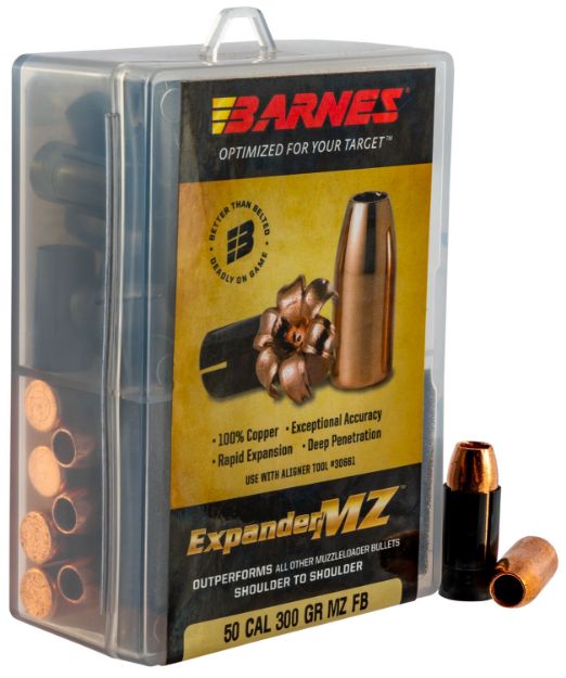 Picture of Barnes Bullets 30583 Expander MZ Muzzleloader 50 ExpanderMZ Hollow Point 300gr 24rd/Box