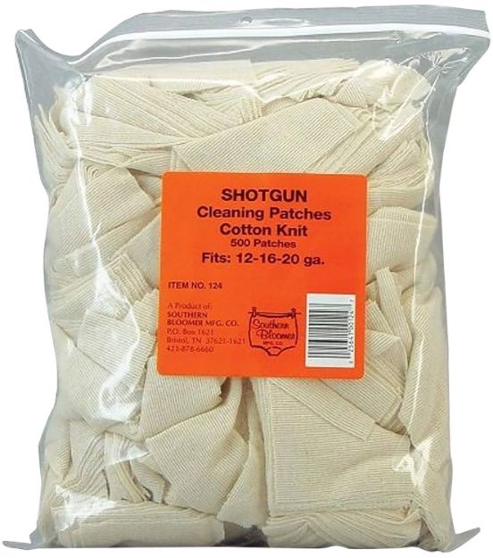 Picture of Southern Bloomer 124 Cleaning Patches Shotgun 12ga, 16ga, 20ga Cotton 500 Per Pack