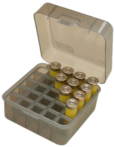 Picture of MTM Case-Gard S25D41 Shotshell Box Flip-Top Multi Gauge Shotgun Clear Smoke Polypropylene 25rd