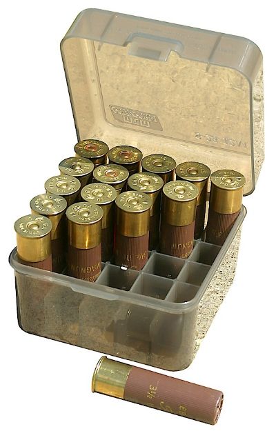 Picture of MTM Case-Gard S2512M41 Shotshell Box Flip-Top Multi Gauge Shotgun Clear Smoke Polypropylene 25rd